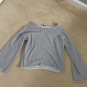 AE Gray Crewneck Hoodie with Flared Sleeves